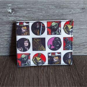 Vintage Star Wars Yoda R2D2 Darth Vader Han Solo Mandalorian Bifold Wallet